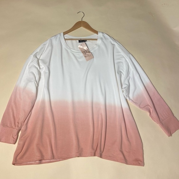 EZ Nina Leonard Lounge Knit Tie-Dye Top  Salmon NWT size 5X - Picture 3 of 12